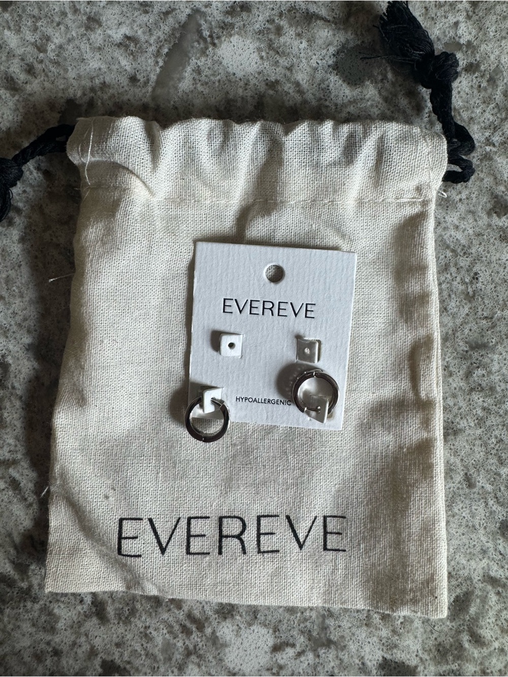 Evereve Silver-Tone Hoop and Square Stud Earring Set
